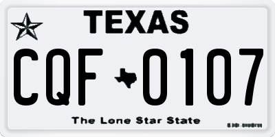 TX license plate CQF0107