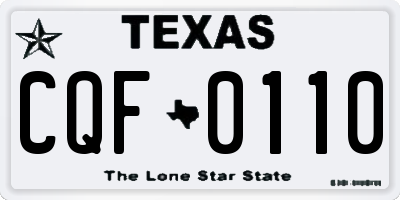 TX license plate CQF0110
