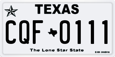 TX license plate CQF0111