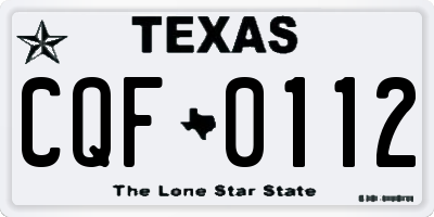 TX license plate CQF0112