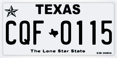 TX license plate CQF0115