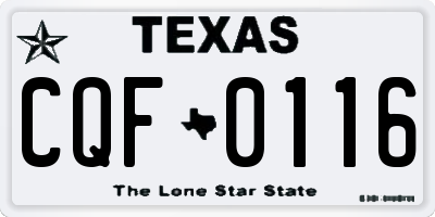 TX license plate CQF0116