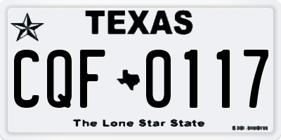 TX license plate CQF0117
