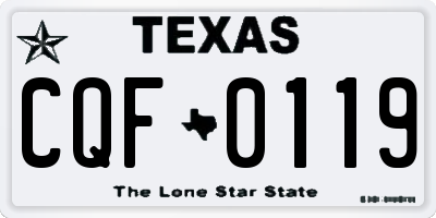 TX license plate CQF0119