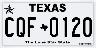 TX license plate CQF0120
