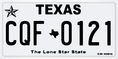TX license plate CQF0121