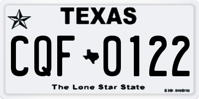 TX license plate CQF0122