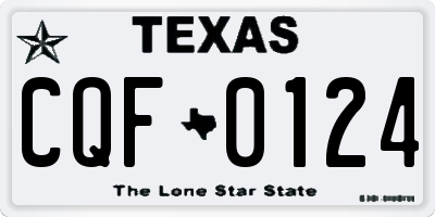 TX license plate CQF0124