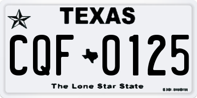 TX license plate CQF0125