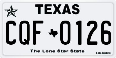 TX license plate CQF0126