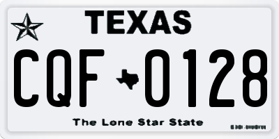 TX license plate CQF0128