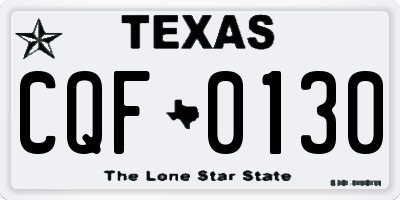 TX license plate CQF0130