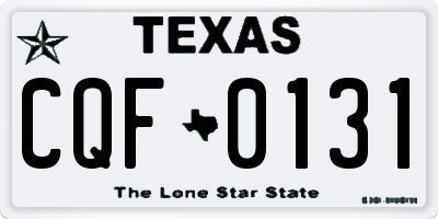 TX license plate CQF0131