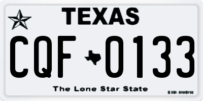 TX license plate CQF0133