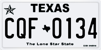 TX license plate CQF0134