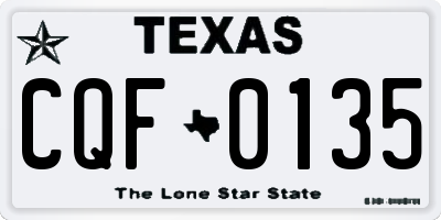 TX license plate CQF0135