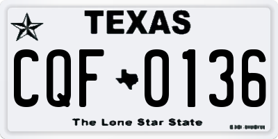 TX license plate CQF0136