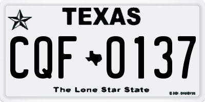 TX license plate CQF0137