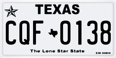 TX license plate CQF0138
