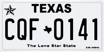 TX license plate CQF0141