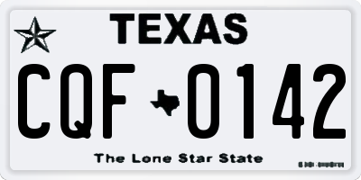 TX license plate CQF0142