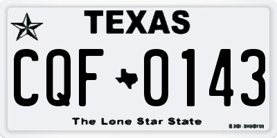 TX license plate CQF0143