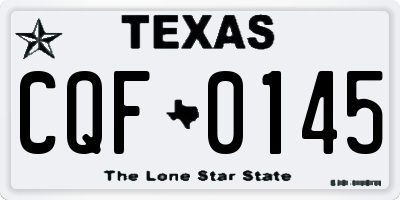 TX license plate CQF0145