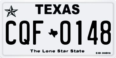 TX license plate CQF0148