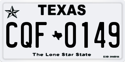 TX license plate CQF0149