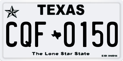 TX license plate CQF0150