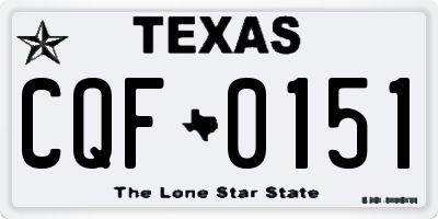 TX license plate CQF0151