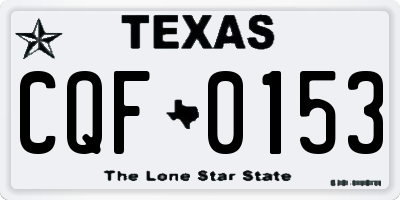 TX license plate CQF0153