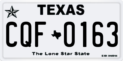 TX license plate CQF0163