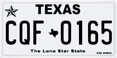 TX license plate CQF0165