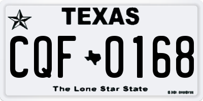 TX license plate CQF0168