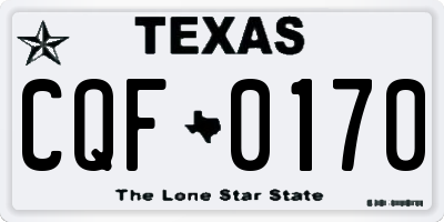 TX license plate CQF0170
