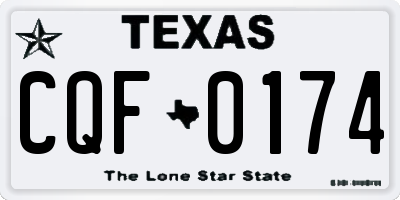 TX license plate CQF0174