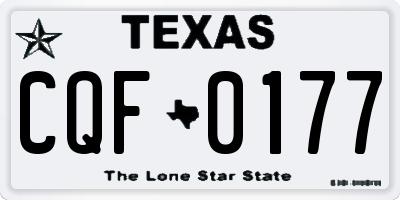 TX license plate CQF0177