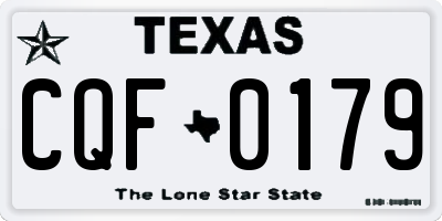 TX license plate CQF0179