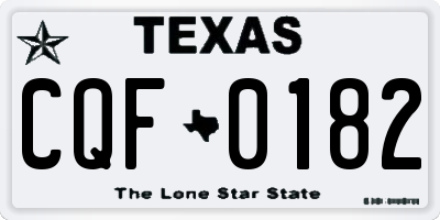 TX license plate CQF0182