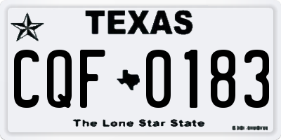 TX license plate CQF0183