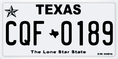 TX license plate CQF0189