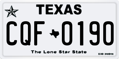 TX license plate CQF0190