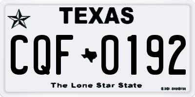 TX license plate CQF0192
