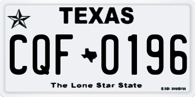 TX license plate CQF0196