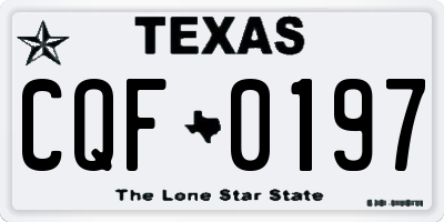 TX license plate CQF0197