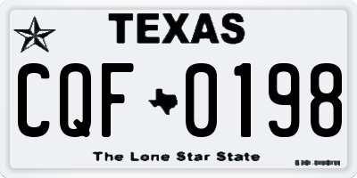 TX license plate CQF0198