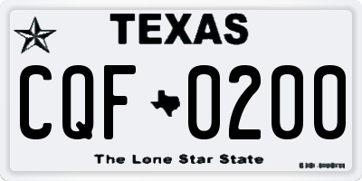 TX license plate CQF0200