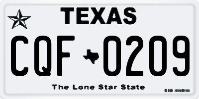 TX license plate CQF0209