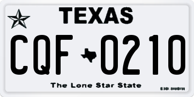 TX license plate CQF0210